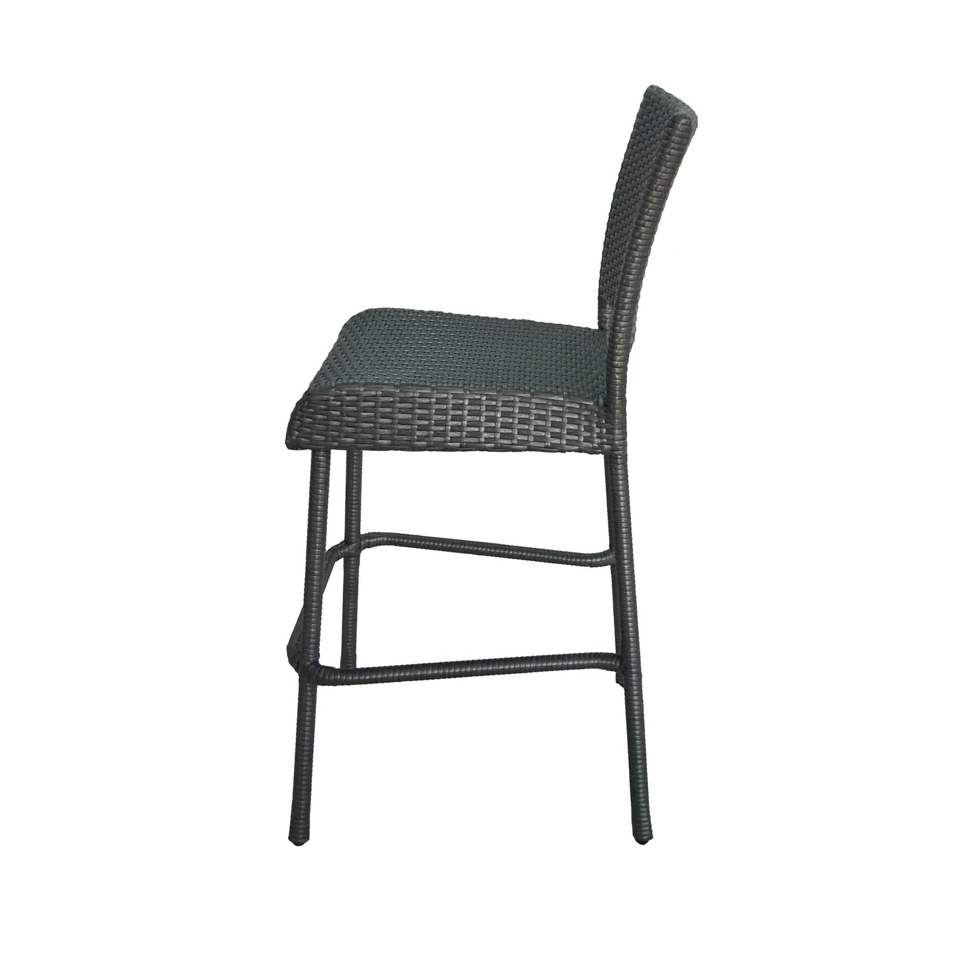 Set of 2 Outdoor PE Rattan Barstools – Weather Resistant Patio Chairs - 1st Choice Furniture Direct