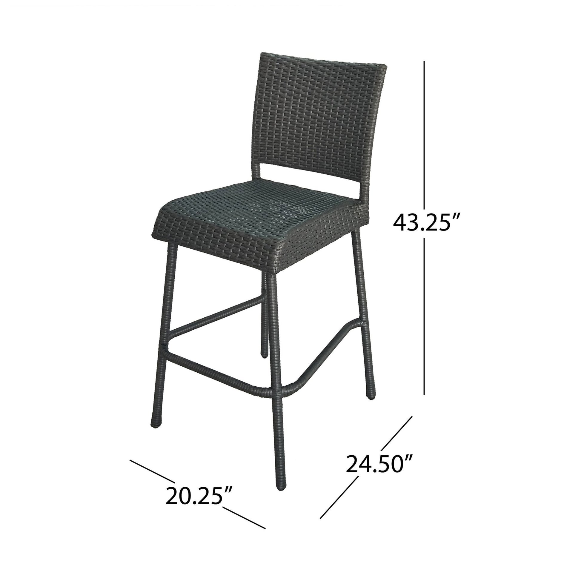 Set of 2 Outdoor PE Rattan Barstools – Weather Resistant Patio Chairs - 1st Choice Furniture Direct