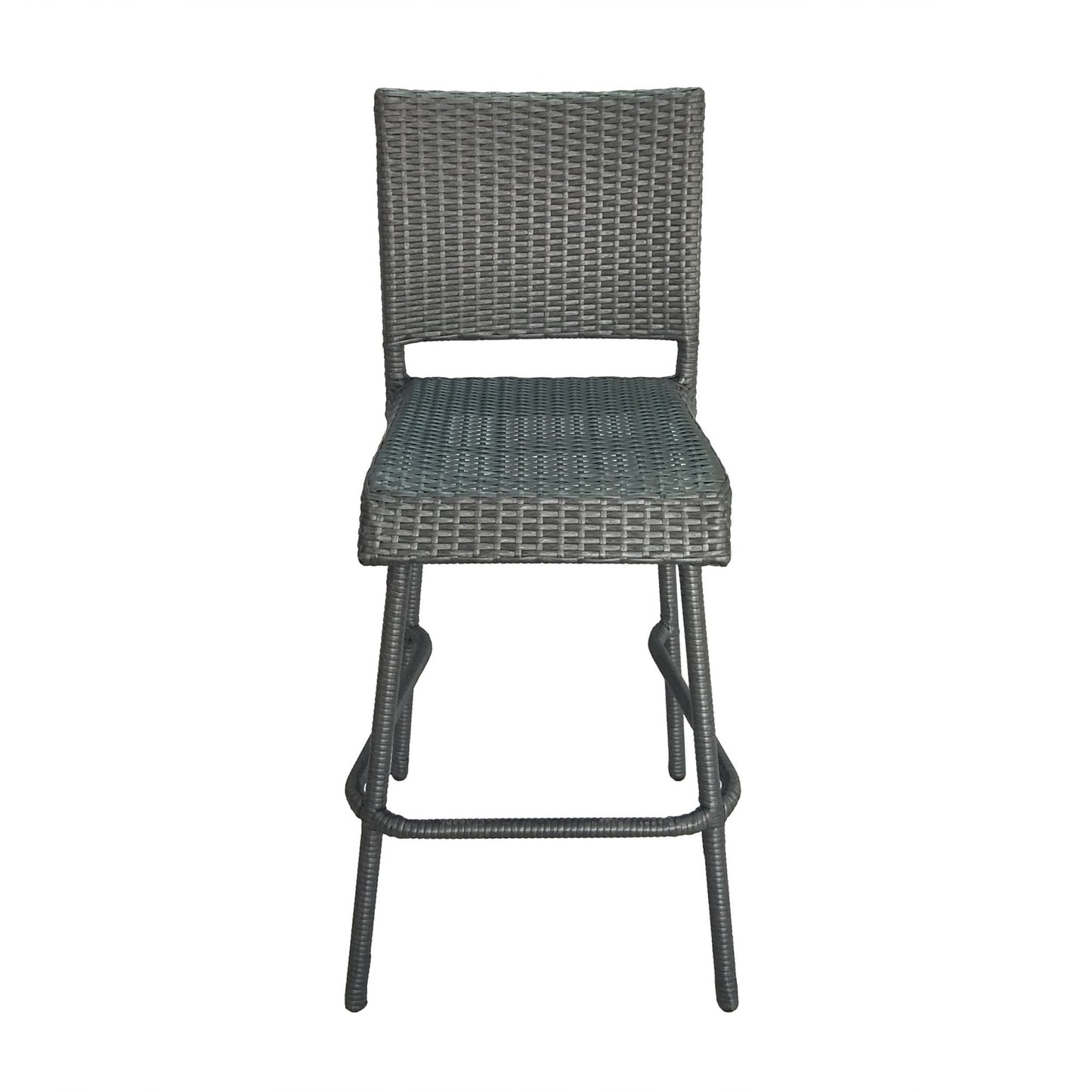 Set of 2 Outdoor PE Rattan Barstools – Weather Resistant Patio Chairs - 1st Choice Furniture Direct