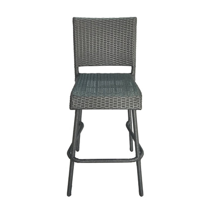 Set of 2 Outdoor PE Rattan Barstools – Weather Resistant Patio Chairs - 1st Choice Furniture Direct