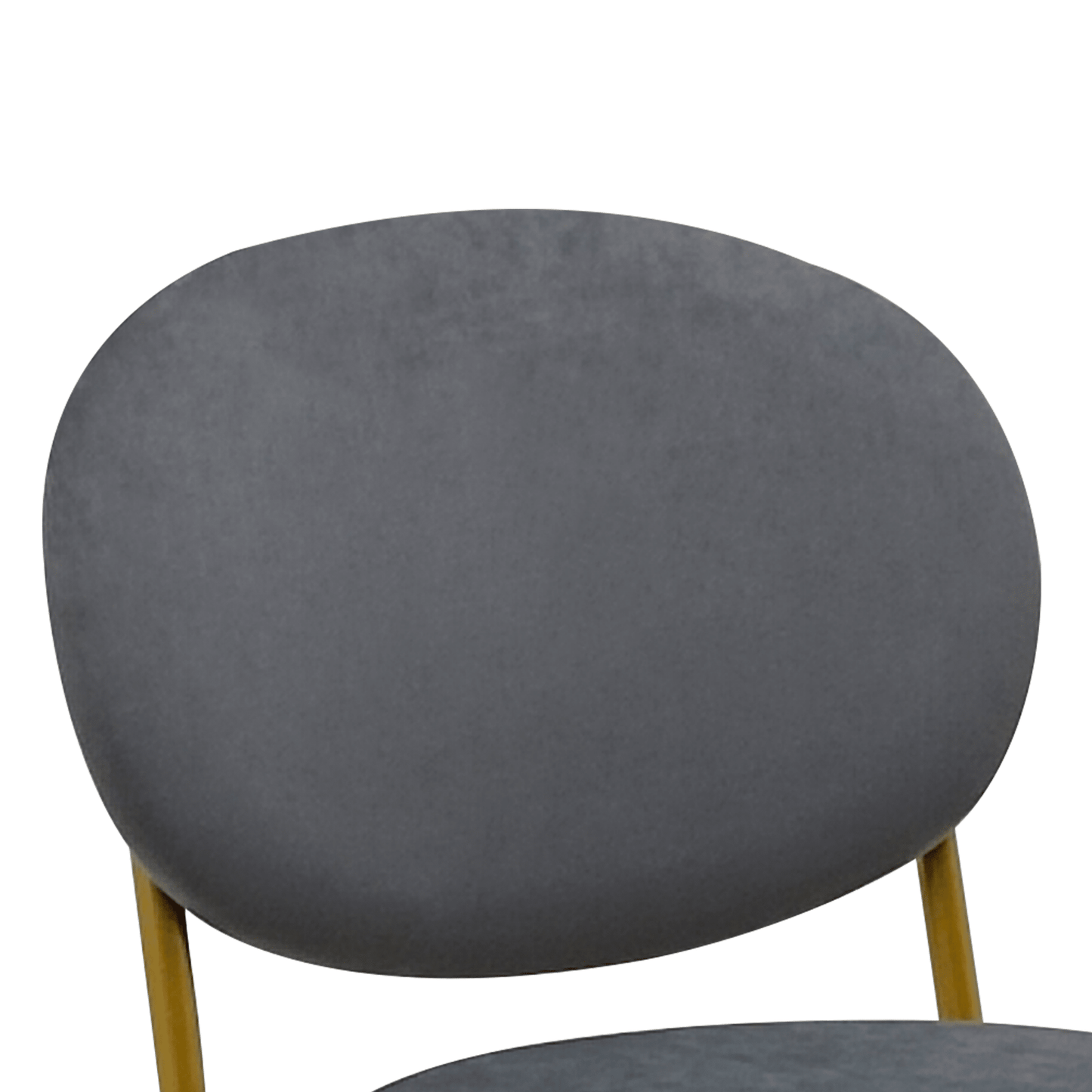 Set of 2 Velvet Upholstered Bar Stools Round Counter Stool with Backrest & Footrest Dining Chairs for Kitchen Island (Gray) - 1st Choice Furniture Direct