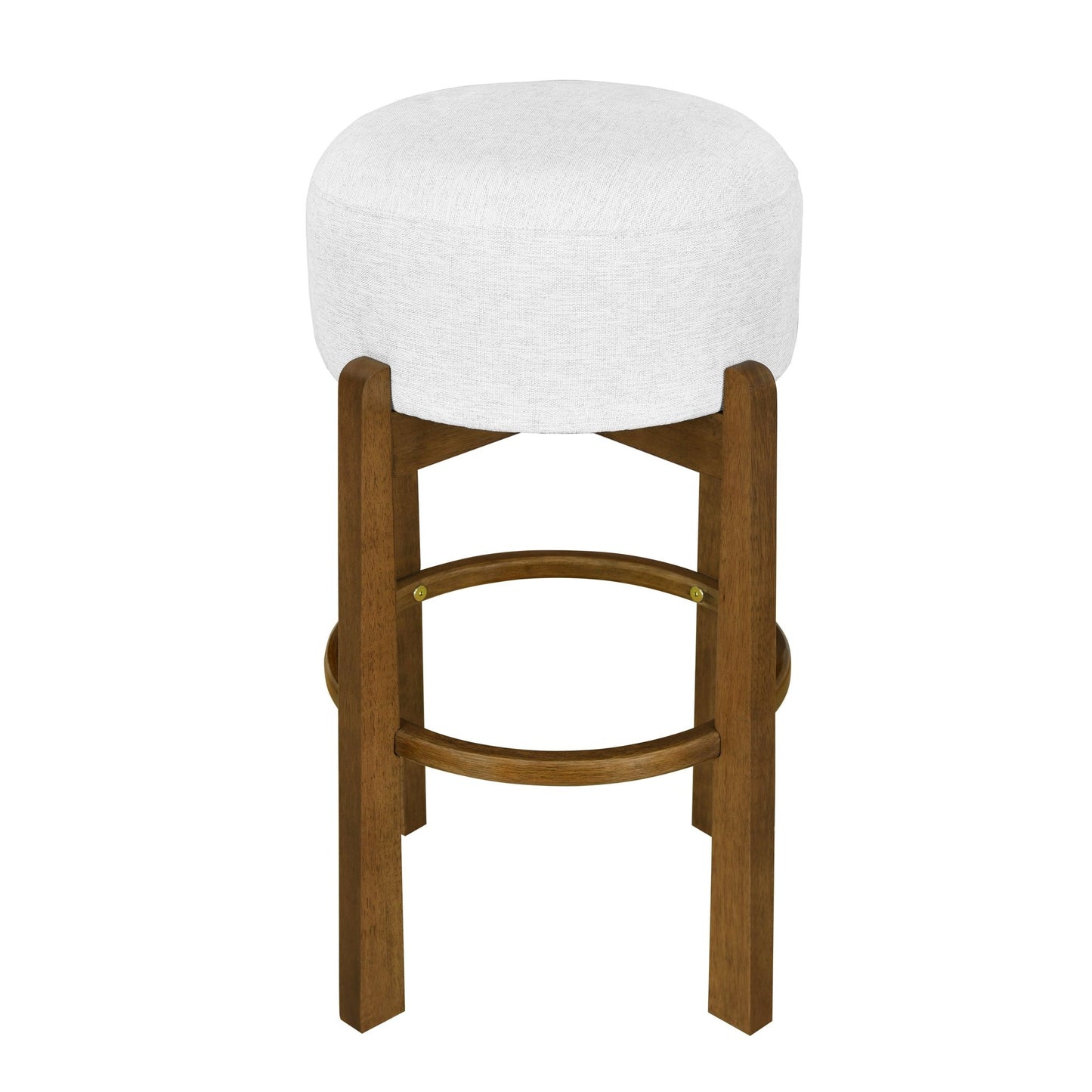 Set of 4 Wooden Bar Stools | Dark Walnut & Ivory Upholstered Counter Chairs - 1st Choice Furniture Direct
