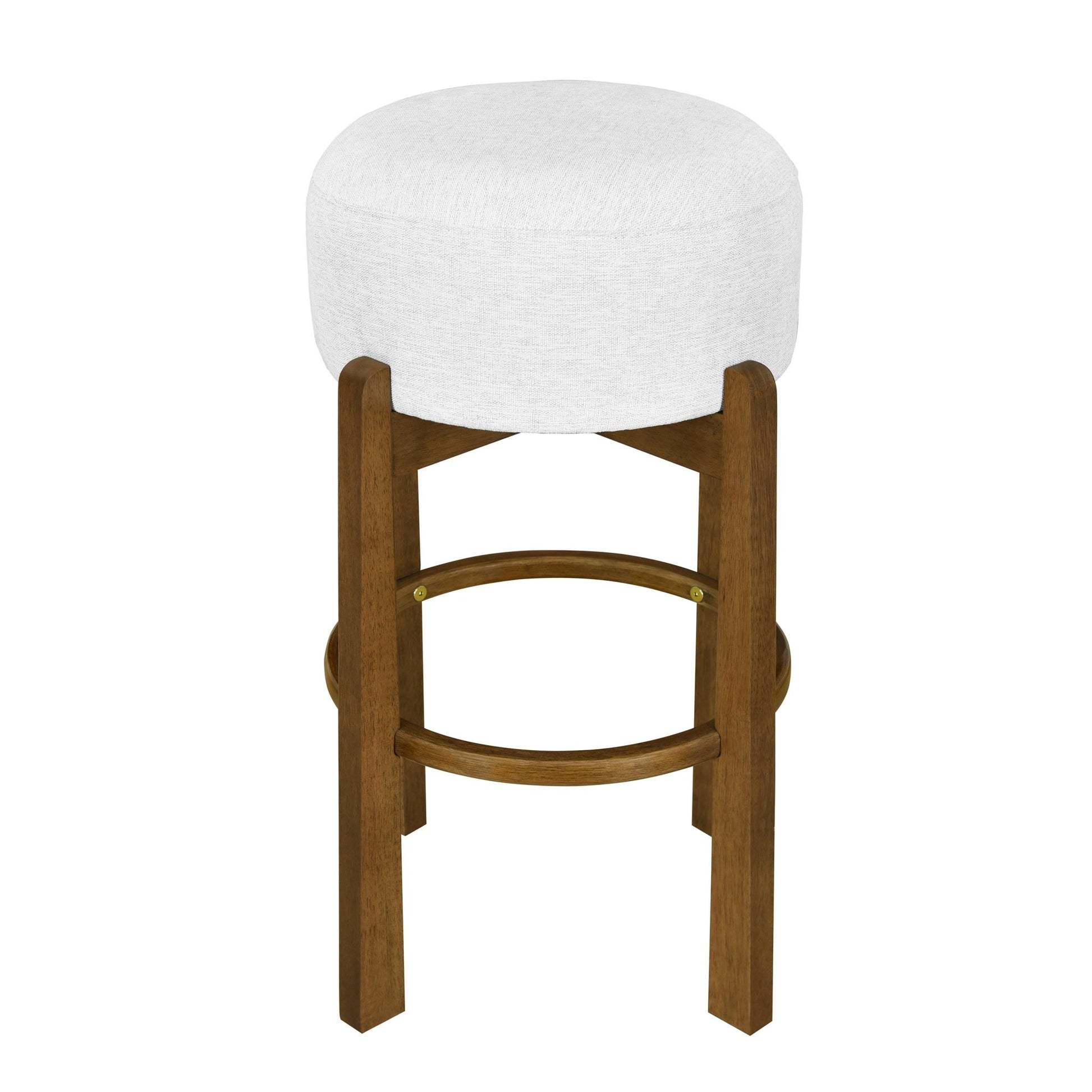 Set of 4 Wooden Bar Stools | Dark Walnut & Ivory Upholstered Counter Chairs - 1st Choice Furniture Direct