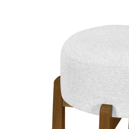 Set of 4 Wooden Bar Stools | Dark Walnut & Ivory Upholstered Counter Chairs - 1st Choice Furniture Direct