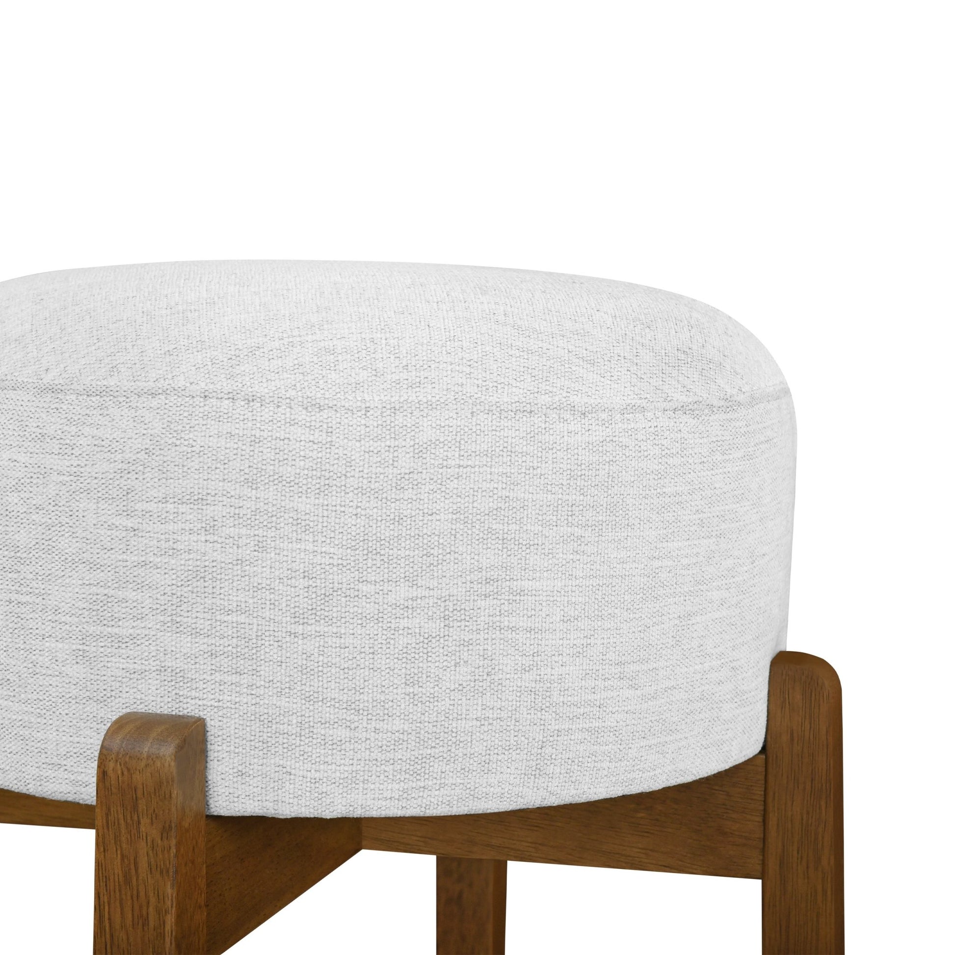 Set of 4 Wooden Bar Stools | Dark Walnut & Ivory Upholstered Counter Chairs - 1st Choice Furniture Direct