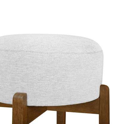 Set of 4 Wooden Bar Stools | Dark Walnut & Ivory Upholstered Counter Chairs - 1st Choice Furniture Direct