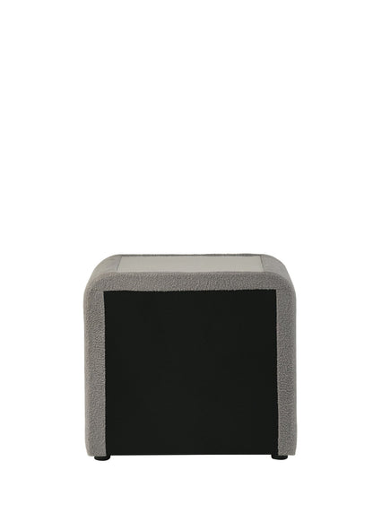 Shelyn Gray Teddy Sherpa & Chrome Nightstand - 1st Choice Furniture Direct