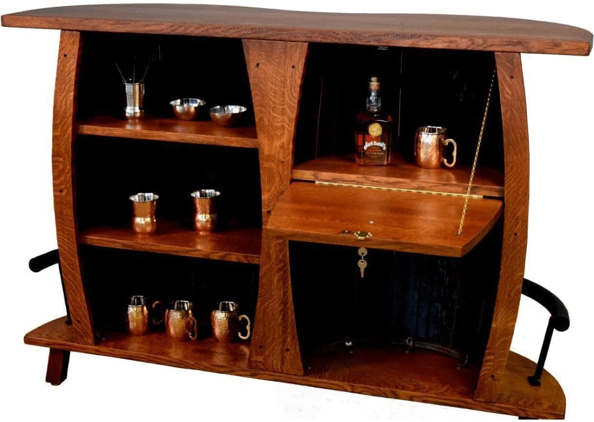 Shooter's Split Whiskey Barrel Bar in Burnt Hickory - SHO180H - 1st Choice Furniture Direct