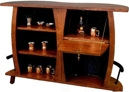 Shooter's Split Whiskey Barrel Bar in Burnt Hickory - SHO180H - 1st Choice Furniture Direct
