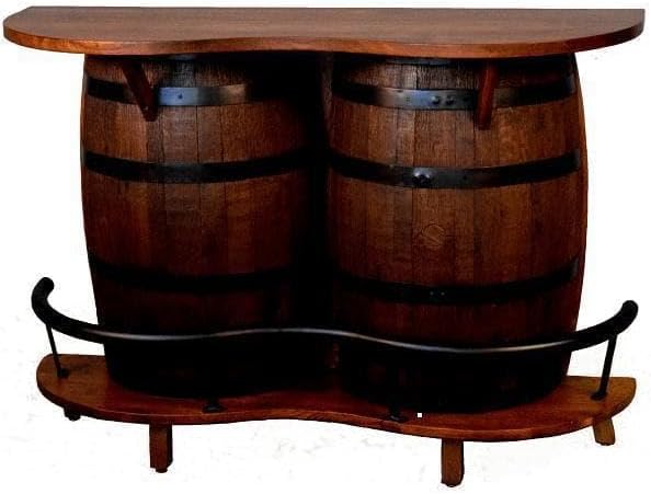 Shooter's Split Whiskey Barrel Bar in Burnt Hickory - SHO180H - 1st Choice Furniture Direct