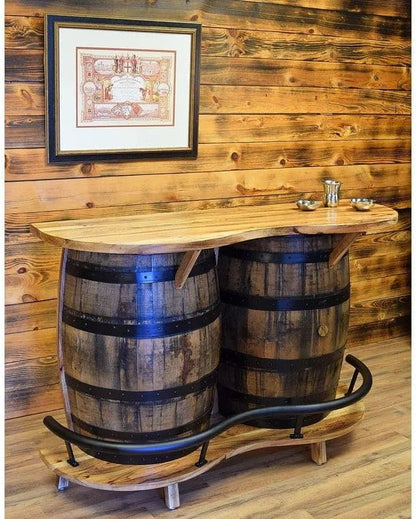 Shooter's Split Whiskey Barrel Bar in Burnt Hickory - SHO180H - 1st Choice Furniture Direct
