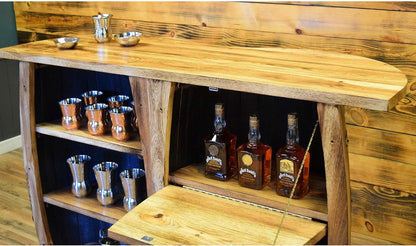 Shooter's Split Whiskey Barrel Bar in Burnt Hickory - SHO180H - 1st Choice Furniture Direct