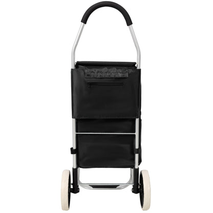 Shopping Trolley with Wheels,Trolley Black Foldable Shopping Cart,Removable Shopping Oxford Waterproof Bag,Black - 1st Choice Furniture Direct