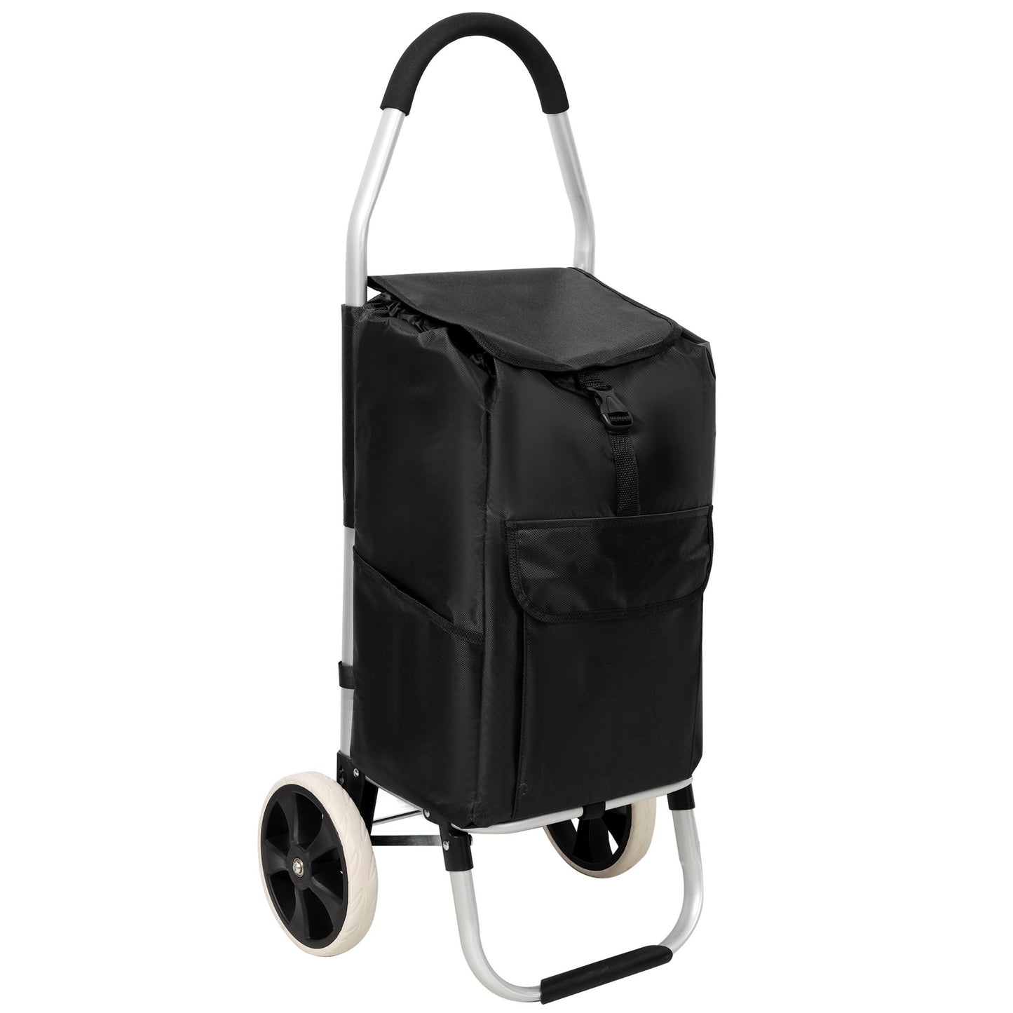 Shopping Trolley with Wheels,Trolley Black Foldable Shopping Cart,Removable Shopping Oxford Waterproof Bag,Black - 1st Choice Furniture Direct