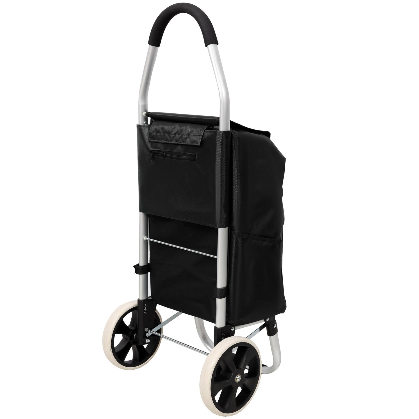Shopping Trolley with Wheels,Trolley Black Foldable Shopping Cart,Removable Shopping Oxford Waterproof Bag,Black - 1st Choice Furniture Direct