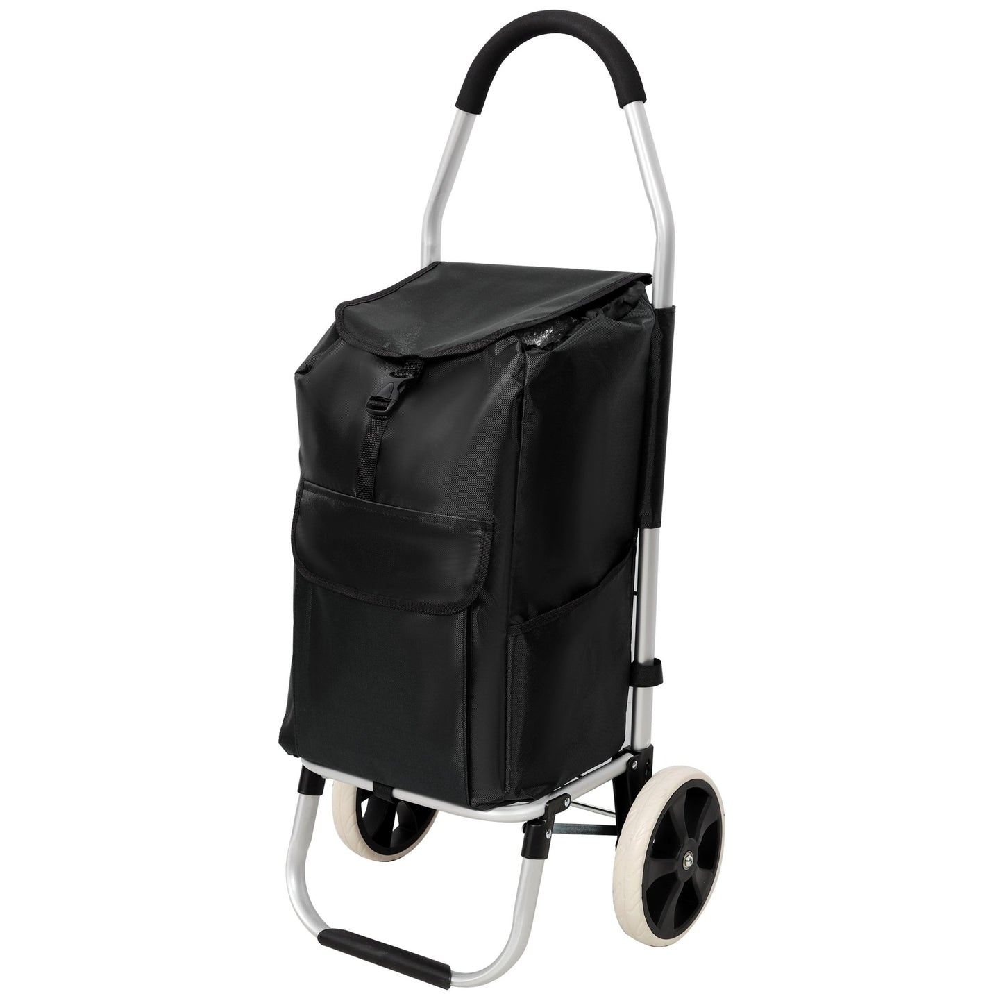 Shopping Trolley with Wheels,Trolley Black Foldable Shopping Cart,Removable Shopping Oxford Waterproof Bag,Black - 1st Choice Furniture Direct