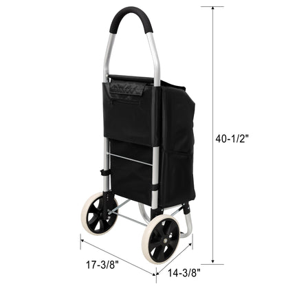 Shopping Trolley with Wheels,Trolley Black Foldable Shopping Cart,Removable Shopping Oxford Waterproof Bag,Black - 1st Choice Furniture Direct