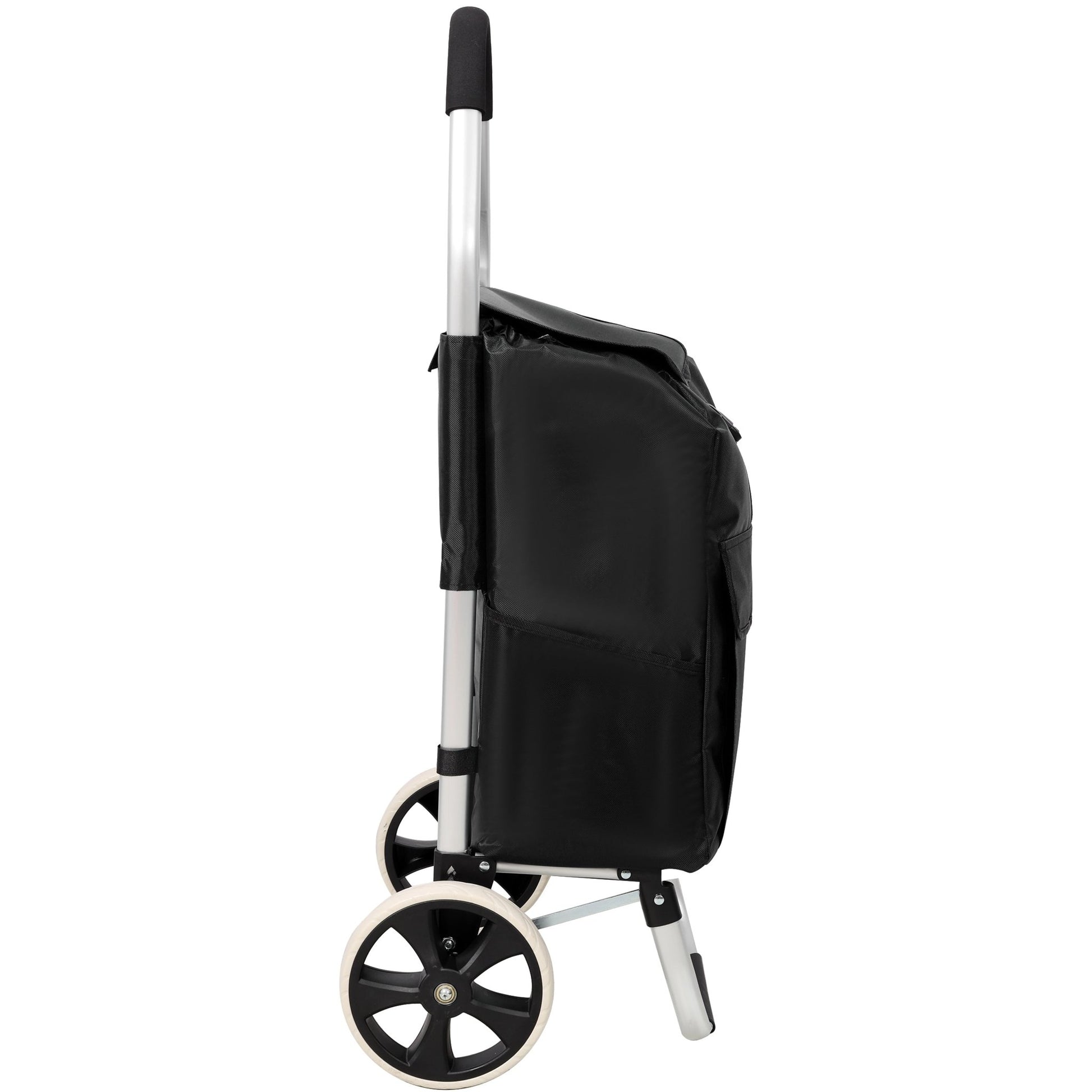 Shopping Trolley with Wheels,Trolley Black Foldable Shopping Cart,Removable Shopping Oxford Waterproof Bag,Black - 1st Choice Furniture Direct