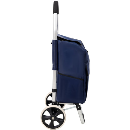 Shopping Trolley with Wheels,Trolley Black Foldable Shopping Cart,Removable Shopping Oxford Waterproof Bag,Blue - 1st Choice Furniture Direct