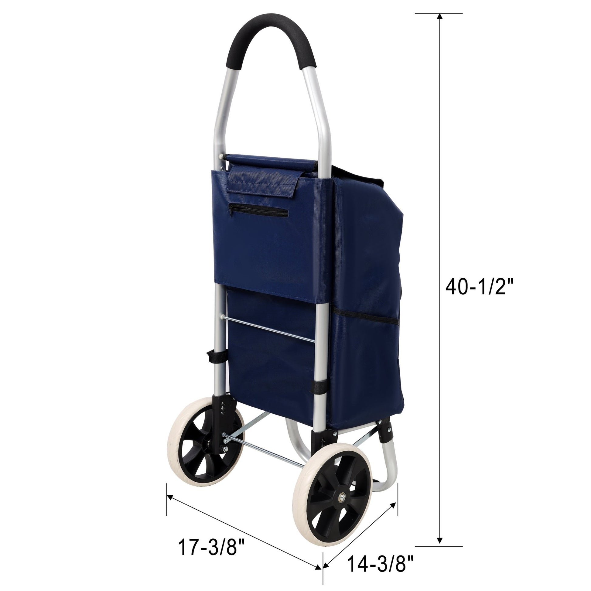 Shopping Trolley with Wheels,Trolley Black Foldable Shopping Cart,Removable Shopping Oxford Waterproof Bag,Blue - 1st Choice Furniture Direct