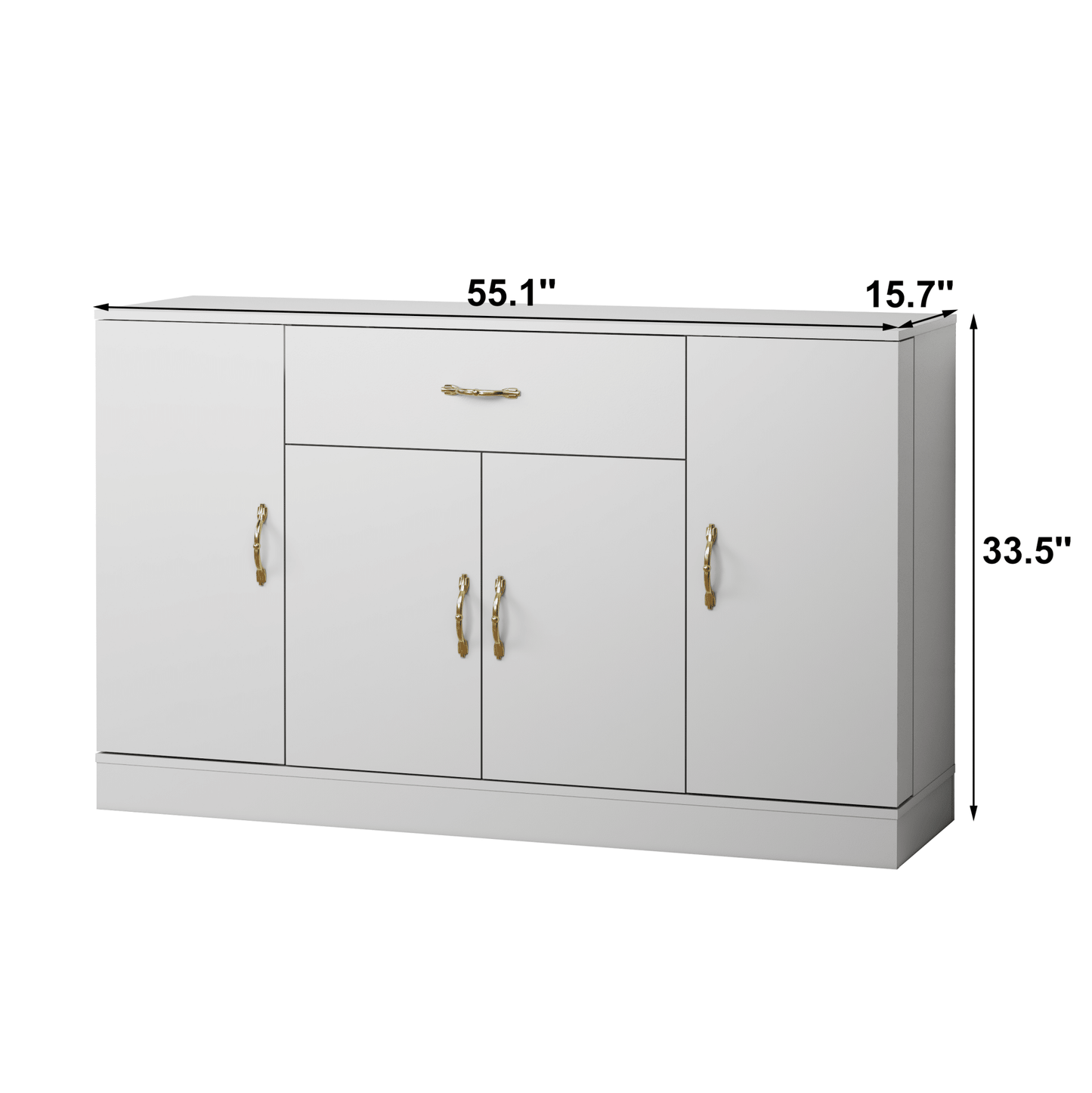 Sideboard Buffet Cabinet with Storage, Large Kitchen Storage Cabinet with 1 Drawer and 4 Doors, Modern Coffee Bar for Kitchen Dining Room, White - 1st Choice Furniture Direct