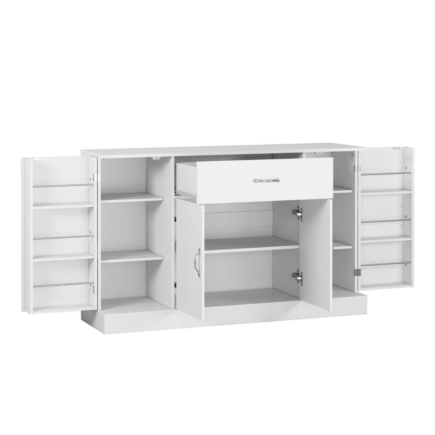 Sideboard Buffet Cabinet with Storage, Large Kitchen Storage Cabinet with 1 Drawer and 4 Doors, Modern Coffee Bar for Kitchen Dining Room, White - 1st Choice Furniture Direct