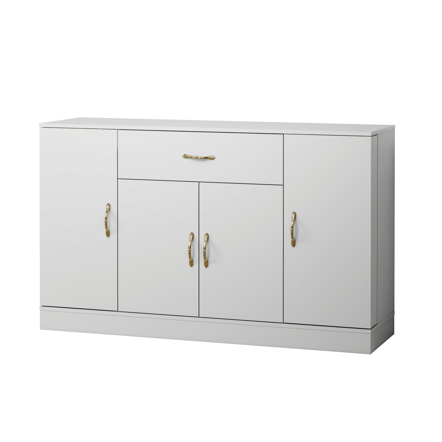 Sideboard Buffet Cabinet with Storage, Large Kitchen Storage Cabinet with 1 Drawer and 4 Doors, Modern Coffee Bar for Kitchen Dining Room, White - 1st Choice Furniture Direct