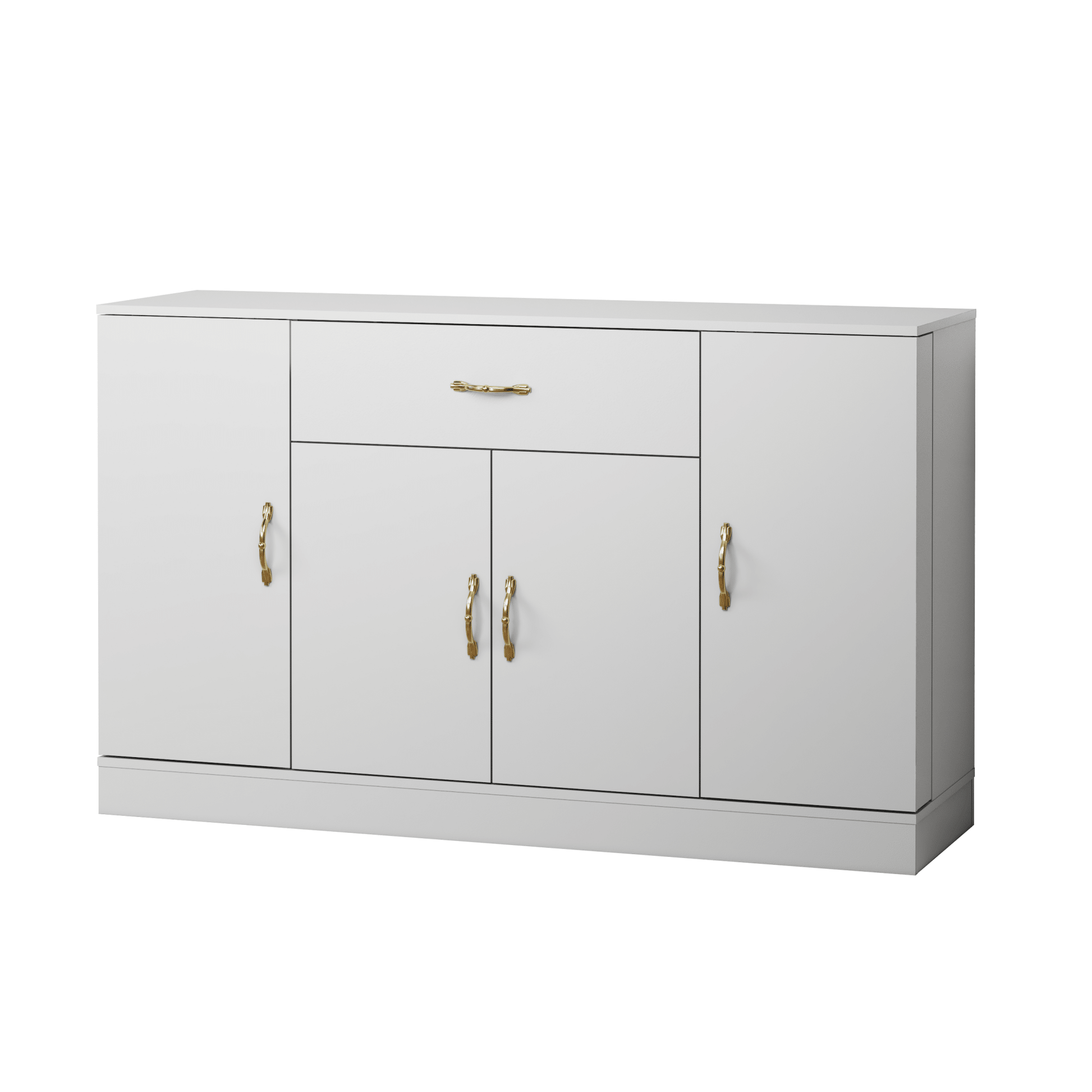 Sideboard Buffet Cabinet with Storage, Large Kitchen Storage Cabinet with 1 Drawer and 4 Doors, Modern Coffee Bar for Kitchen Dining Room, White - 1st Choice Furniture Direct