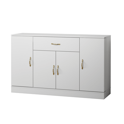 Sideboard Buffet Cabinet with Storage, Large Kitchen Storage Cabinet with 1 Drawer and 4 Doors, Modern Coffee Bar for Kitchen Dining Room, White - 1st Choice Furniture Direct