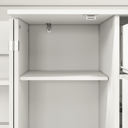 Sideboard Buffet Cabinet with Storage, Large Kitchen Storage Cabinet with 1 Drawer and 4 Doors, Modern Coffee Bar for Kitchen Dining Room, White - 1st Choice Furniture Direct