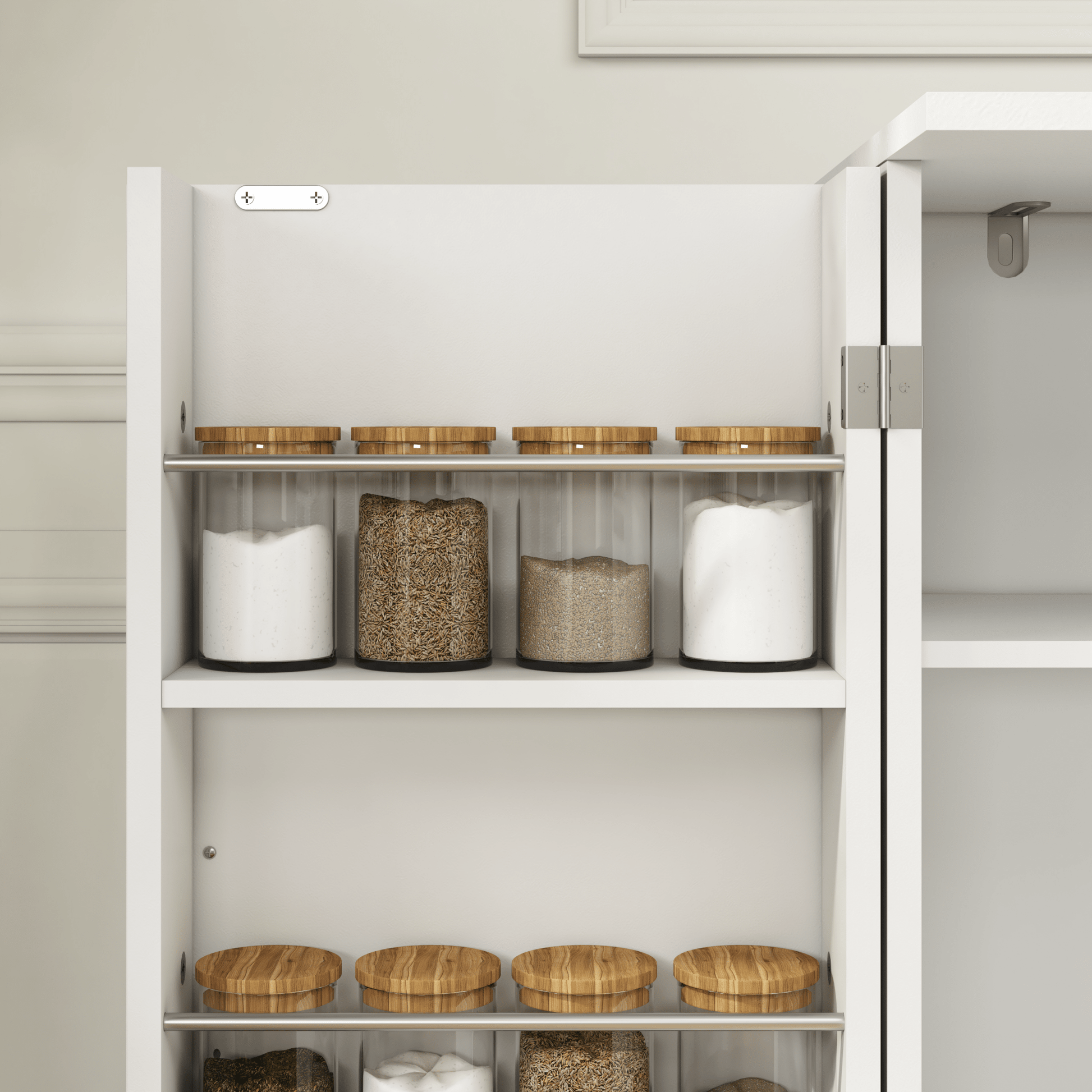 Sideboard Buffet Cabinet with Storage, Large Kitchen Storage Cabinet with 1 Drawer and 4 Doors, Modern Coffee Bar for Kitchen Dining Room, White - 1st Choice Furniture Direct