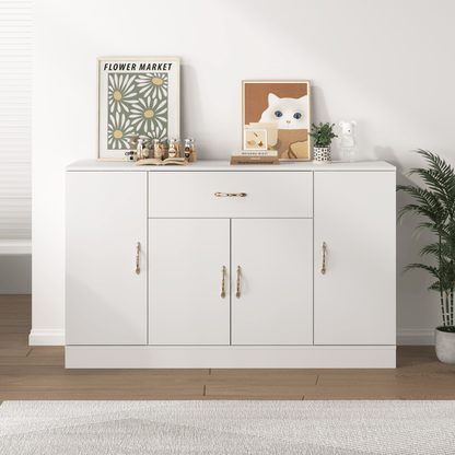 Sideboard Buffet Cabinet with Storage, Large Kitchen Storage Cabinet with 1 Drawer and 4 Doors, Modern Coffee Bar for Kitchen Dining Room, White - 1st Choice Furniture Direct