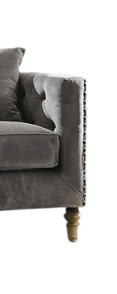 Sidonia Gray Velvet Loveseat W/2 Pillows - 1st Choice Furniture Direct