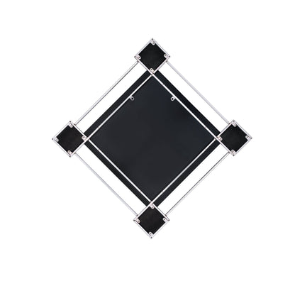 Silver Geometric Diamond Wall Mirror with Chrome Frame - 1st Choice Furniture Direct