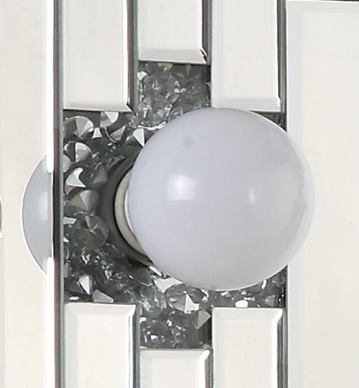 Silver Hollywood Vanity Mirror with Faux Diamond Inlay - 1st Choice Furniture Direct