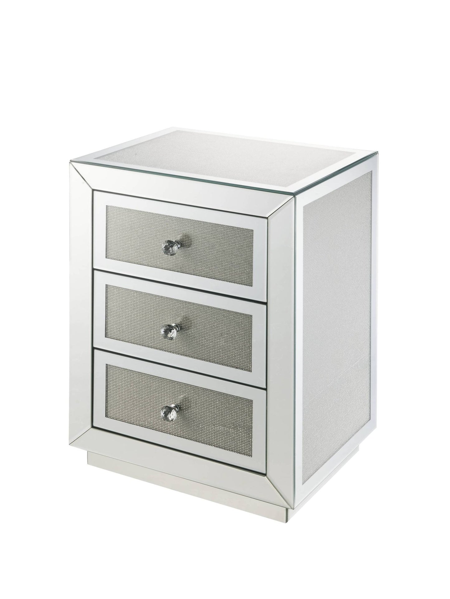 Silver Mirrored 3-Drawer Accent Table - 1st Choice Furniture Direct