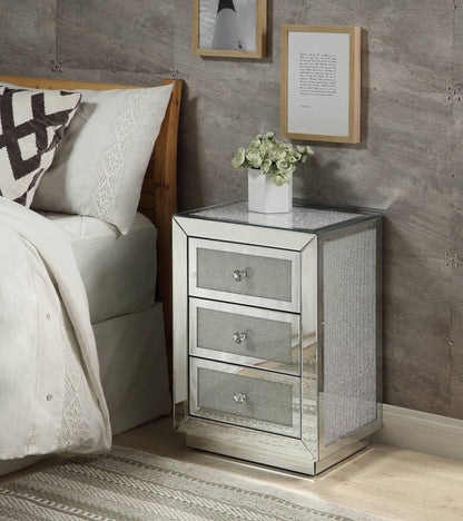 Silver Mirrored 3-Drawer Accent Table - 1st Choice Furniture Direct