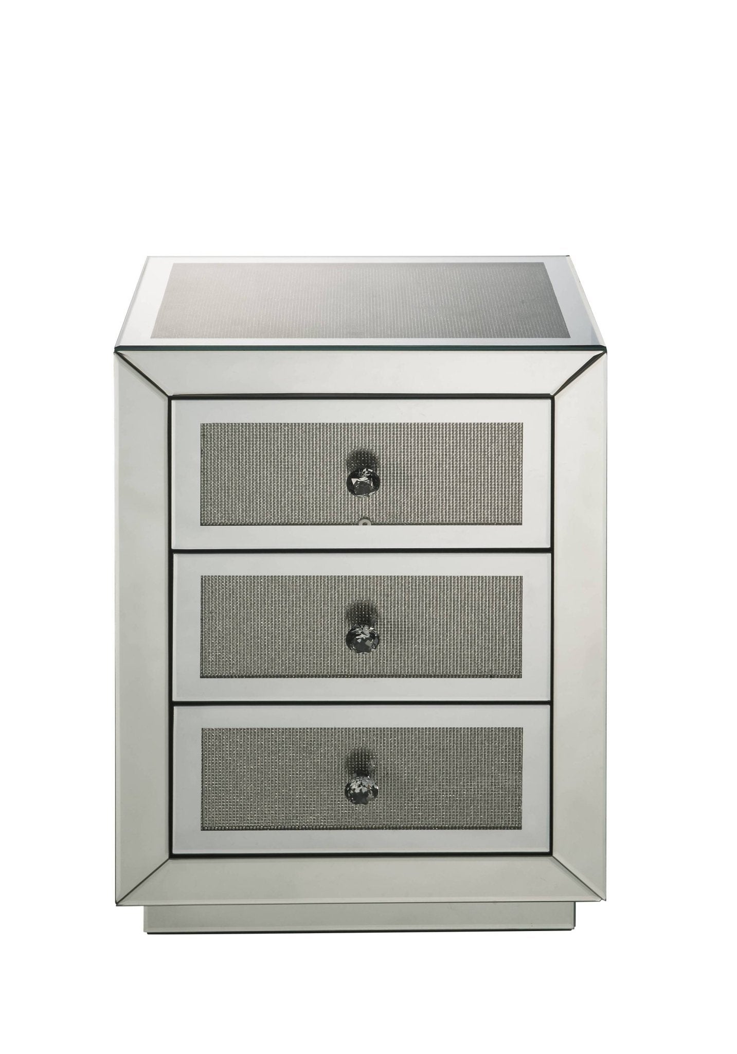 Silver Mirrored 3-Drawer Accent Table - 1st Choice Furniture Direct