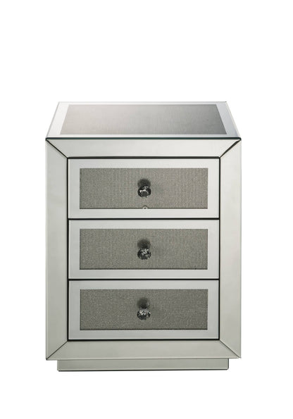 Silver Mirrored 3-Drawer Accent Table - 1st Choice Furniture Direct