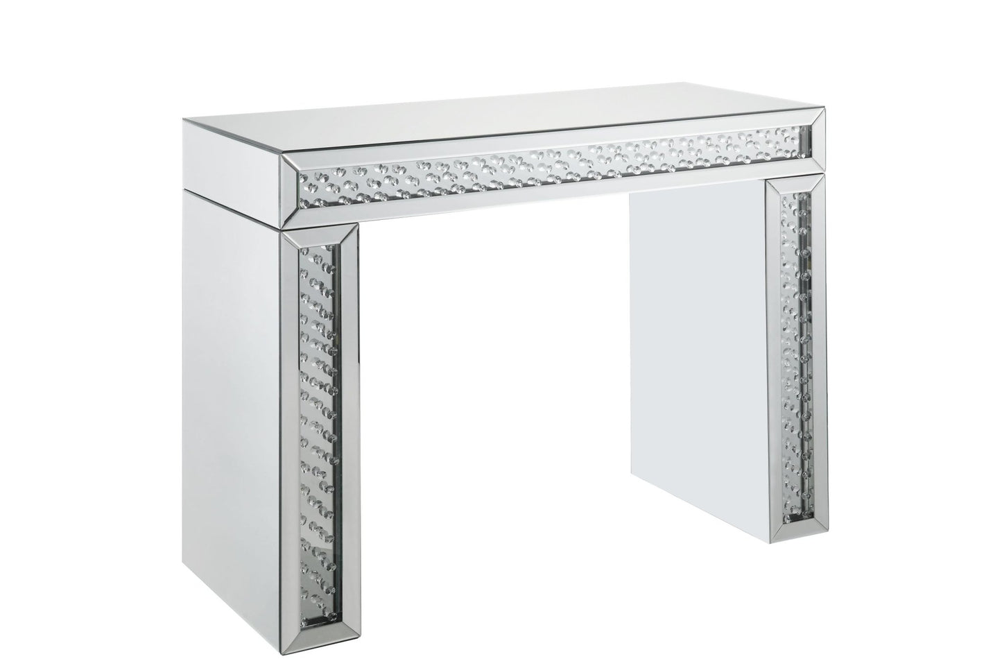 Silver Mirrored Vanity Desk & Stool Set - 1st Choice Furniture Direct