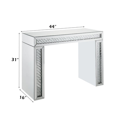 Silver Mirrored Vanity Desk & Stool Set - 1st Choice Furniture Direct