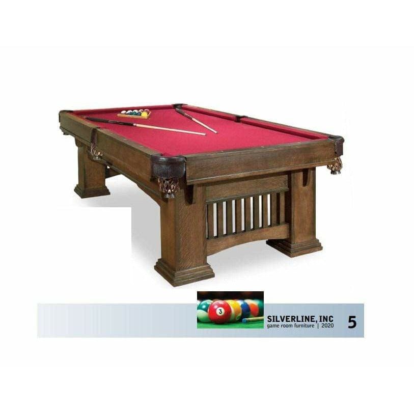 Silverline Game Pool Table Silverline Classic Mission Solid Hardwood Pool Table Hickory 9' 1514H