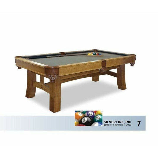 Silverline Game Pool Table Silverline Shaker Hill Rustic Hardwood Brown Maple 8' Pool Table 1516BM
