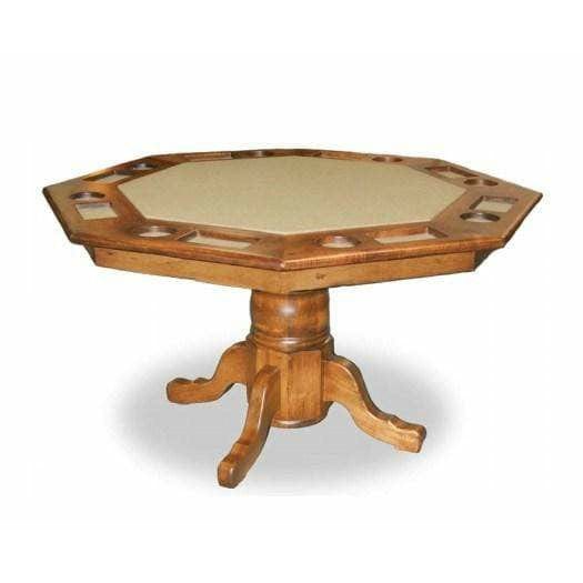 Silverline Game Table Silverline Hamilton  54" Oak 6 Sided Game Table - Cloth Center