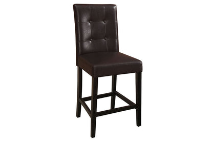 Simple Contemporary Set of 2 Counter Height Chairs Brown Finish Dining Seating's Cushion Chair Tufted Back Kitchen Dining Room - 1st Choice Furniture Direct