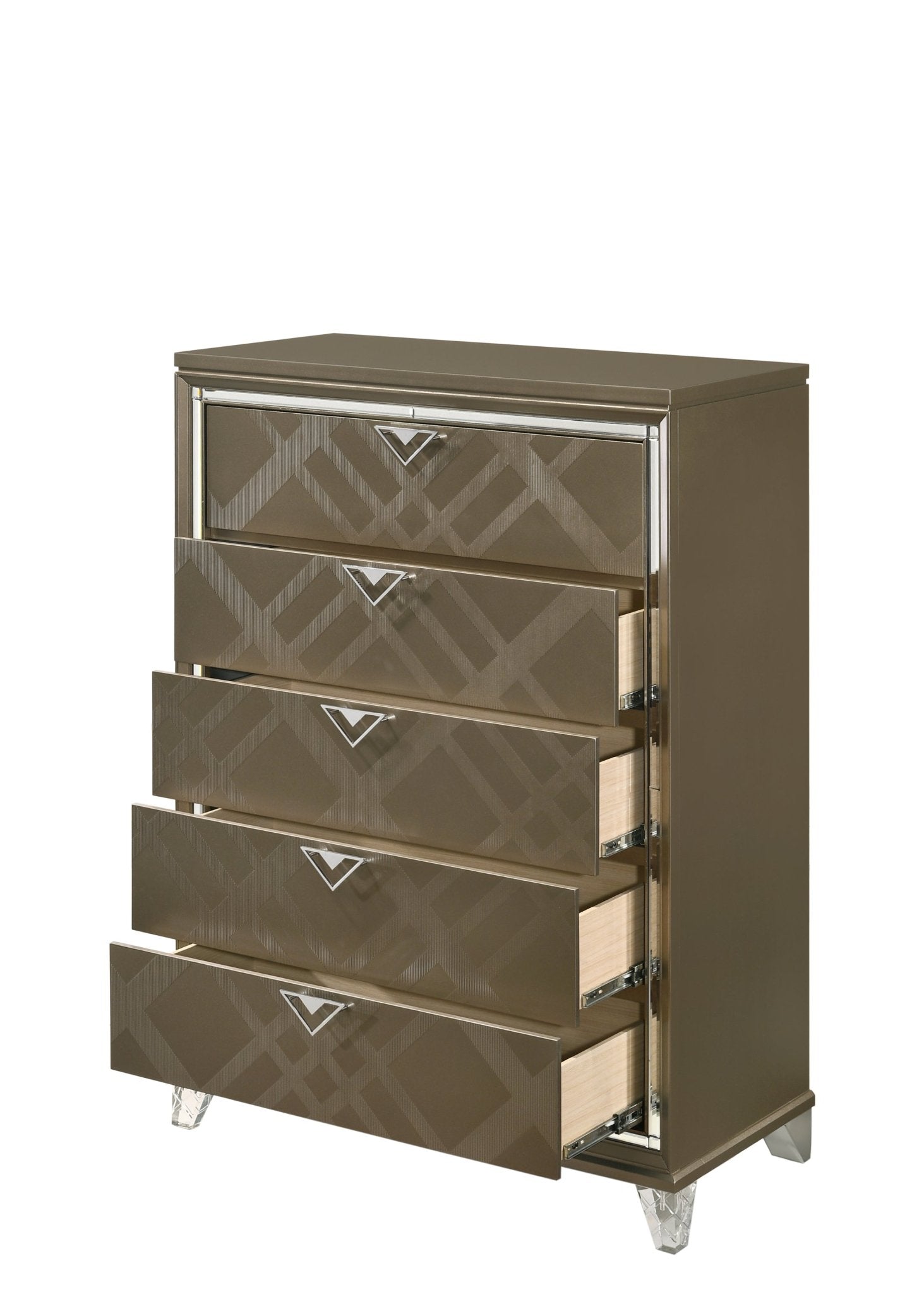 Skylar Dark Champagne Finish Chest - 1st Choice Furniture Direct