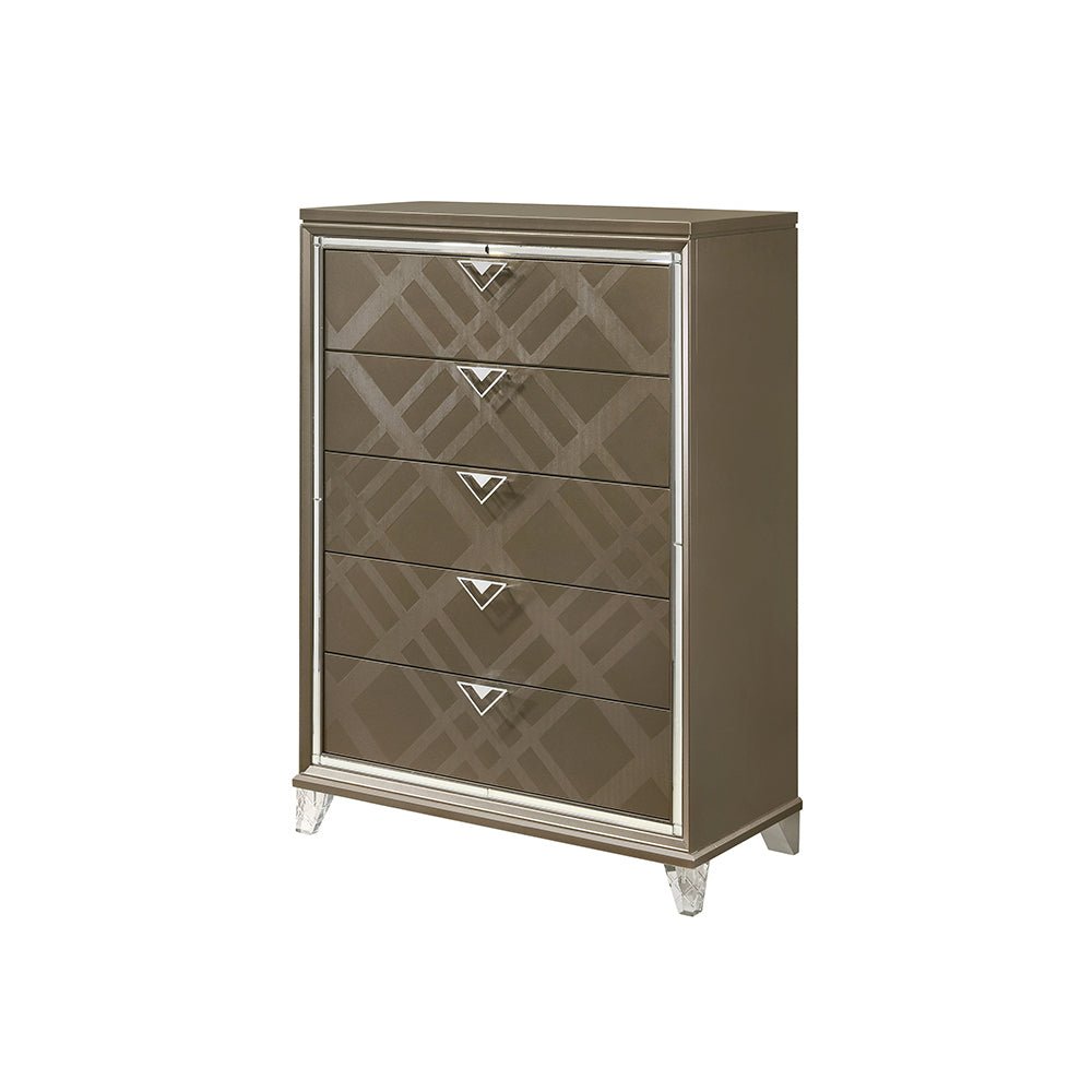 Skylar Dark Champagne Finish Chest - 1st Choice Furniture Direct