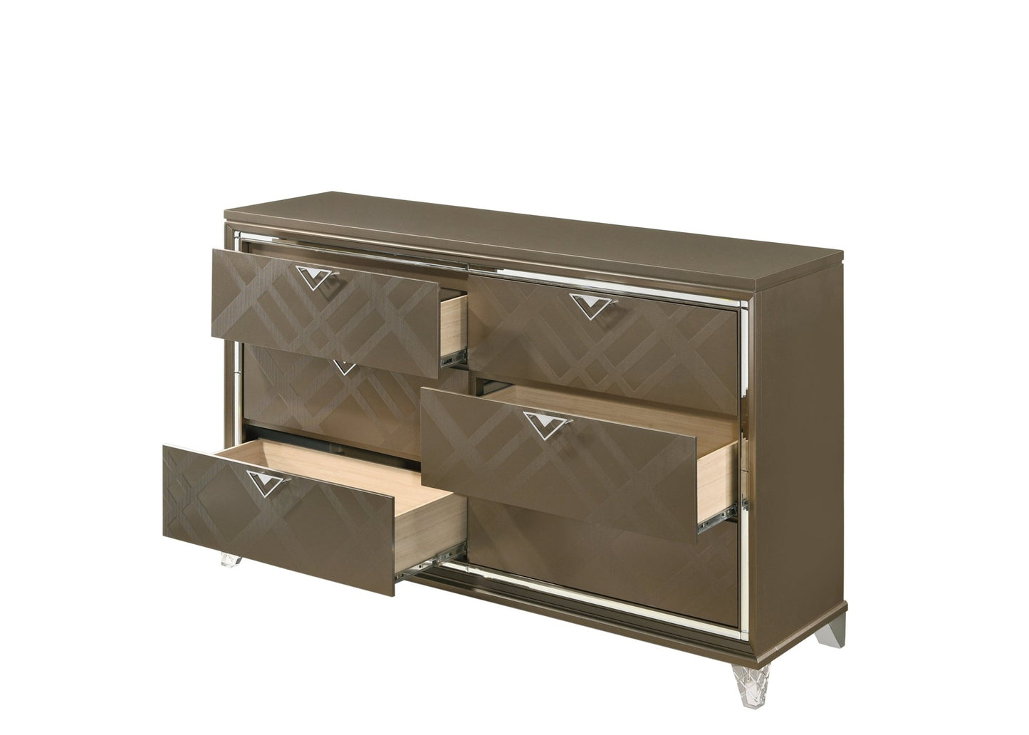 Skylar Dark Champagne Finish Dresser - 1st Choice Furniture Direct