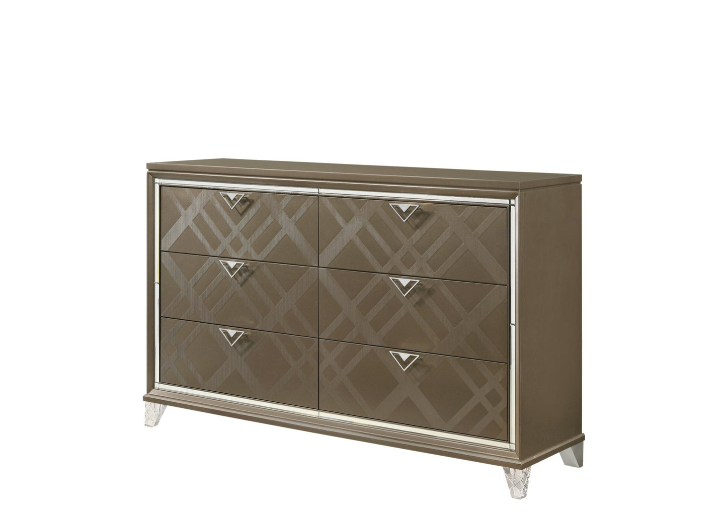Skylar Dark Champagne Finish Dresser - 1st Choice Furniture Direct