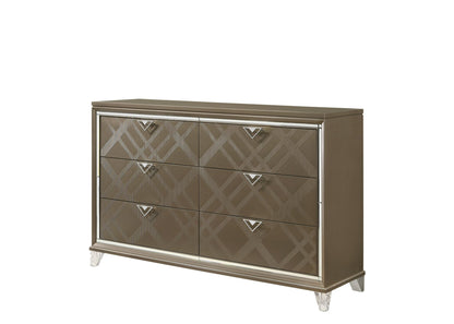 Skylar Dark Champagne Finish Dresser - 1st Choice Furniture Direct